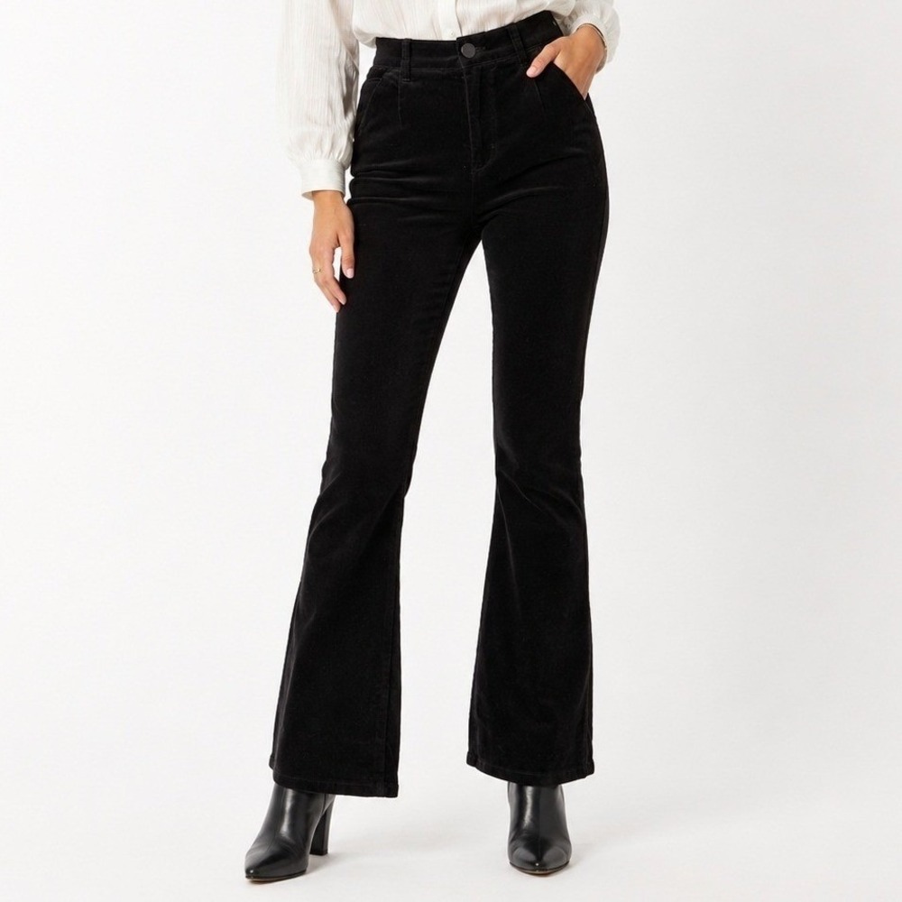 Democracy Ab Solution Corduroy High Rise Itty‎ Bitty Boot Trouser Black 8 NEW